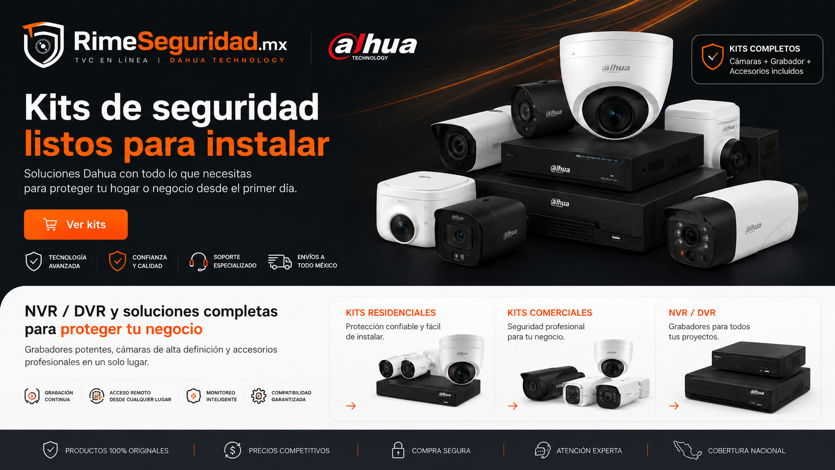 Kits listos para instalar · RimeSeguridad