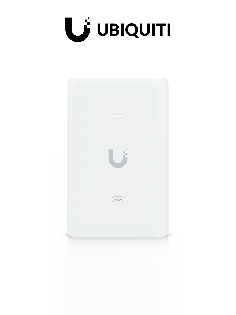 UBIQUITI U-POE+ - Inyector PoE IEEE8023AT/ Voltaje de 48V DC @ 0.65A/ Hasta 30W de Suministro PoE/ Ideal Para Conexión de APs & Cámaras & Controles de Acceso/  Compatible con Dispositivos Funcionen con Estándar PoE 802.3af/at
