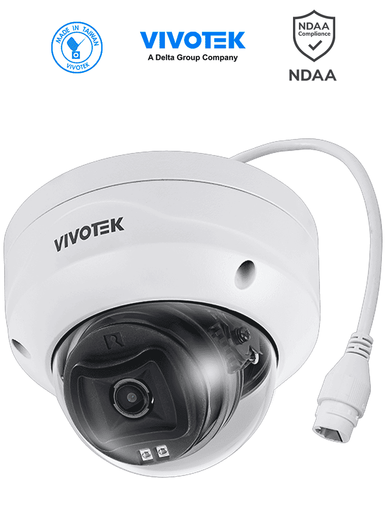 VIVOTEK FD833-HV(1Y) - Camara IP Domo Vortex Premium Series, 5 Megapixeles, Smart IR 30mts , WDR Pro, Lente Fijo 2.8 mm , Advance AI, Deep Search, Protección IP66, IK10, NDAA, Almacenamiento interno 256GB · SKU VIV0040035