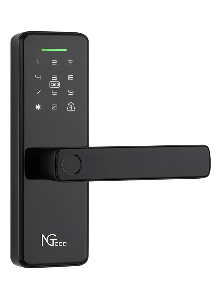 NGTECO SL01A730N Cerradura Inteligente Biométrica con WiFi / 300 usuarios / APP Móvil / Estilo americano / derecha o izquierda / Aperturas remotas