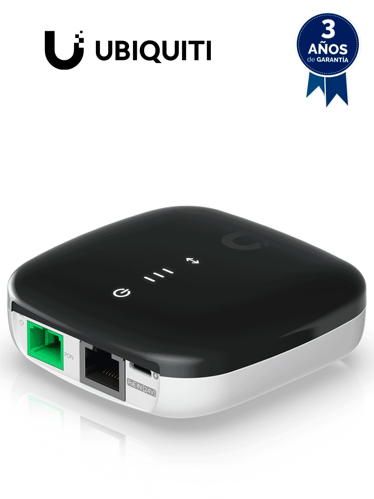 UBIQUITI UF-LOCO- Unidad de red óptica UFIBER ONU con 1 puerto WAN GPON, 1 puerto LAN Gigabit y adaptador de alimentación Micro-USB 5V, 1A incluido.