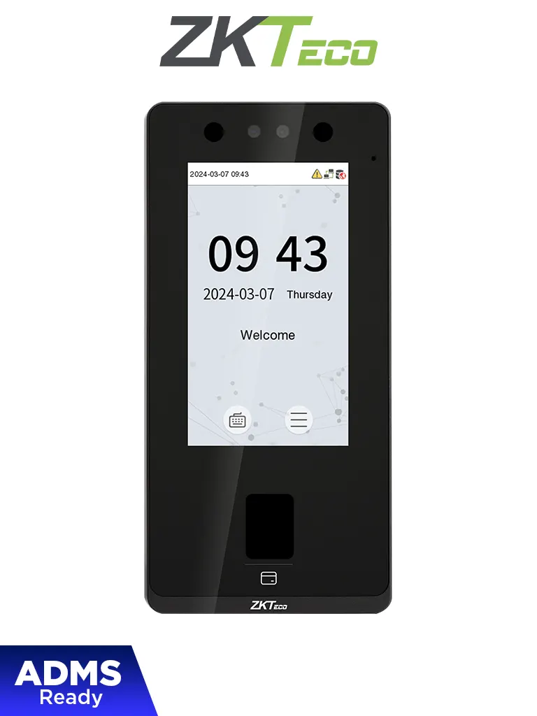 ZKTECO SenseFace 4A - Control de acceso y asistencia para 6,000 rostros / 8,000 huellas / 8,000 tarjetas ID 125kHz / TCP/IP / IP65 / 1 Relevador / Compatible con Software Gratuito ZKBio Zlink — ZKTeco · SKU ZKT6670010