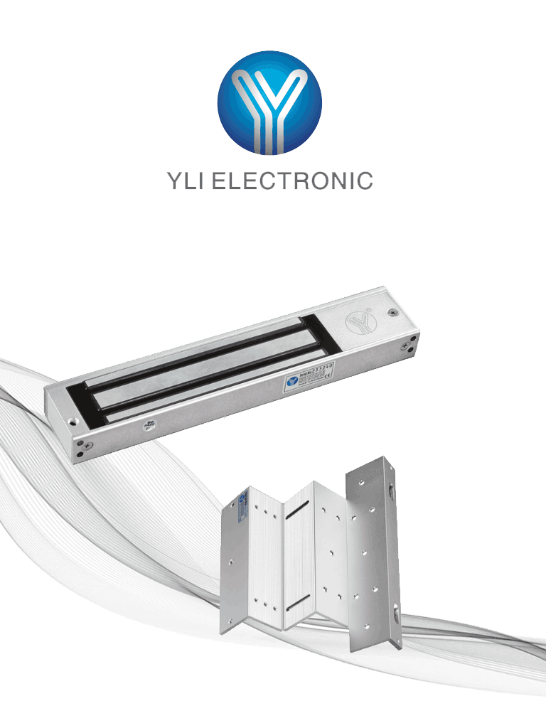 YLI YM180NLEDPACK - Paquete de Cerradura Magnética YM180NLED y Soporte de Fijación tipo ZL / Fuerza de Sujeción 180kg (350LB) / Para puertas de madera, vidrio y metálicas — YLI ELECTRONIC · SKU YLE0850021