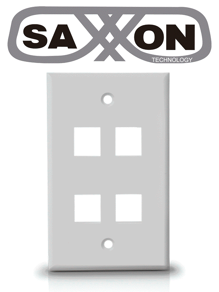 SAXXON A1754A - Placa de pared / Vertical / 4 Puertos tipo keystone / Color blanco · SKU TCE339081
