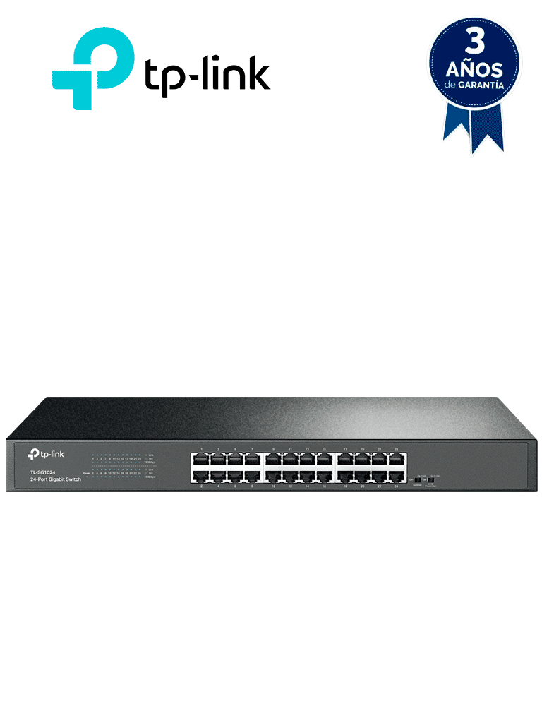 TP-LINK TL-SG1024 - Switch Gigabit no administrable de 24 puertos 10/100/1000 Mbps. — TP-Link · SKU TPL3700015