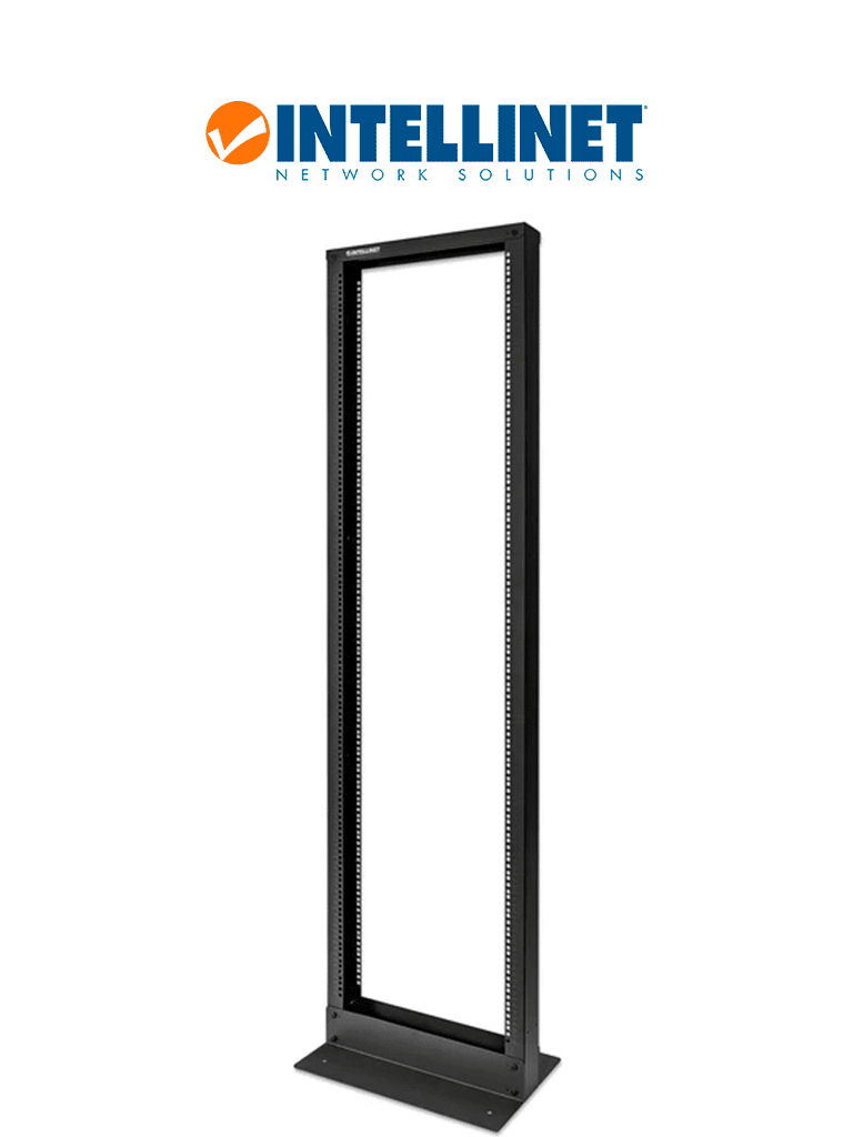 INTELLINET 715980 - Rack de dos postes, 19", 42U, color negro, presentación Flatpack (desarmado)