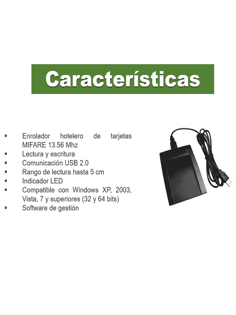 ZKTECO CR60W - Enrolador de Tarjetas Mifare Cardissuer / Conectividad  USB para Registrar Huéspedes en Soluciones Hoteleras