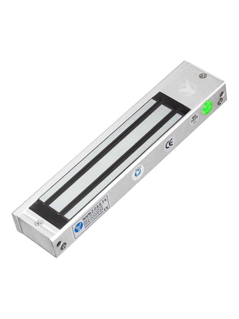 YLI YM180NLED Cerradura Magnética con indicador led para Control de Acceso / Fuerza de Sujeción 180 Kg o 350 LB / Compatible con Soporte MBK180NZL / Para puerta de madera, vidrio o metal