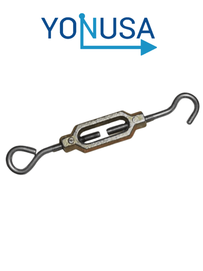 YONUSA TEN532Z - Tensor para líneas de cercas eléctricas YONUSA,  hechos de aleación de zinc, alta resistencia a la corrosión, armellas y gacho de alambre pulido calibre 10/ Resistencia de 70 Kg