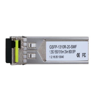 DAHUA GSFP1310R20SMF- MODULO FIBRA OPTICA SFP MONOMODO/ TRASMISION BIDIRECCIONAL/ CONECTOR LC/ HASTA 20KM/TX 1550nm,RX 1310nm