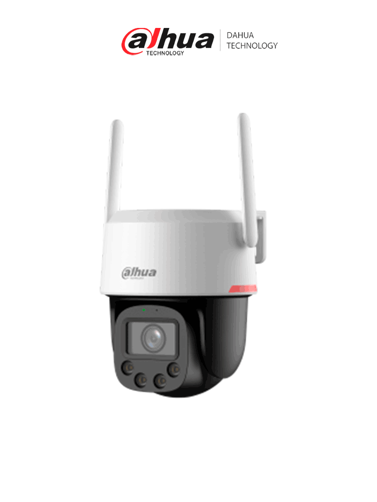 Dahua DH-IPC-PT2549DC1-SW-PV - Cámara IP PT Wifi de 5 MP Lente 3.6mm Wifi/ WizColor/ Auto tracking/Detección de humanos y vehículos/Luz cálida de 30 m /Audio bidireccional/Disuasión activa de luz y sonido/Preset/Micro SD/wifi 6/IP66/