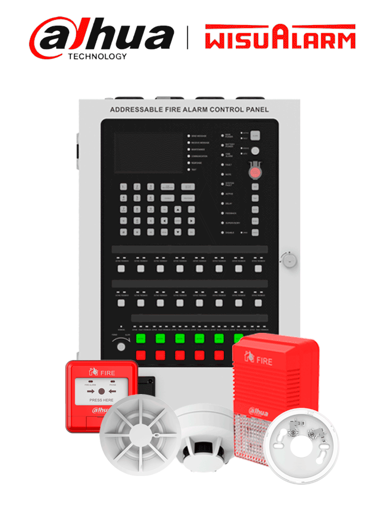 DAHUA WISUALARM PAQUETE DE CERTIFICACIÓN - Paquete para certificación de incendio, Sistema direccionable, Incluye: DHI-HY-1025-DHI-HY-1301, DHI-HY-TCDZ, DHI-HY-1310, DHI-HY-1200, DHI-HY-ANDZ, DHI-HY-1500, DHI-HY-SGDZ