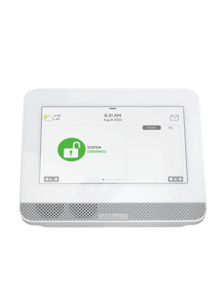 QOLSYS IQ4 HUB Video Basico - Paquete que contiene Sistema de Alarma IQ 4 HUB , con pantalla táctil de 7", Power G 915 Mhz  1 sensor PIR inalámbrico PGP9914, 1 sensores magnéticos inalámbrico PG9303 y Cámara Interior alarm.com ADCV523
