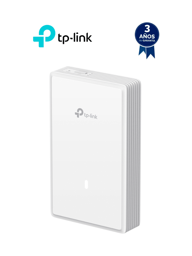 TP-LINK EAP725-Wall- Punto de acceso Wi-Fi 7 para montaje en pared BE3600,  Hasta 2882Mbps en 5 GHz y 688Mbps en 2,4 GHz  para alcanzar un total de 3570Mbps, 1 puerto 2,5 GbE, Funciones avanzadas, Gestión centralizada y Mesh