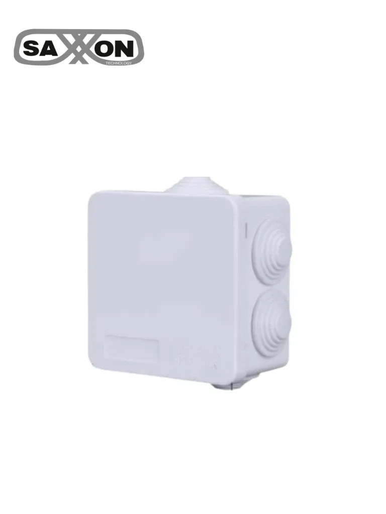 SAXXON PB085 - Caja de conexiones con 7 entradas / PVC libre de halógenos / Compatible con cámaras Bullet / Domo / Dimensiones 85 x 85 x 50 mm (Ancho x Alto x Fondo) / IP55
