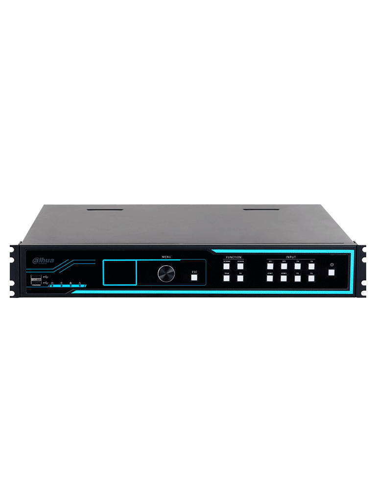 DAHUA DHI-NVD1205DU-4I-8K  Decodificador de vídeo IP Ultra HD (8k)/ 12 salidas HDMI/H265+/ H265/ H264/ MJPEG/ HDMI /DVI-I/ Soporta 1/4/6/8/9/16/25/36 y división libre/ RS232, RS485/  Control de pantallas de empalme para zoom/fusión/desplazamiento