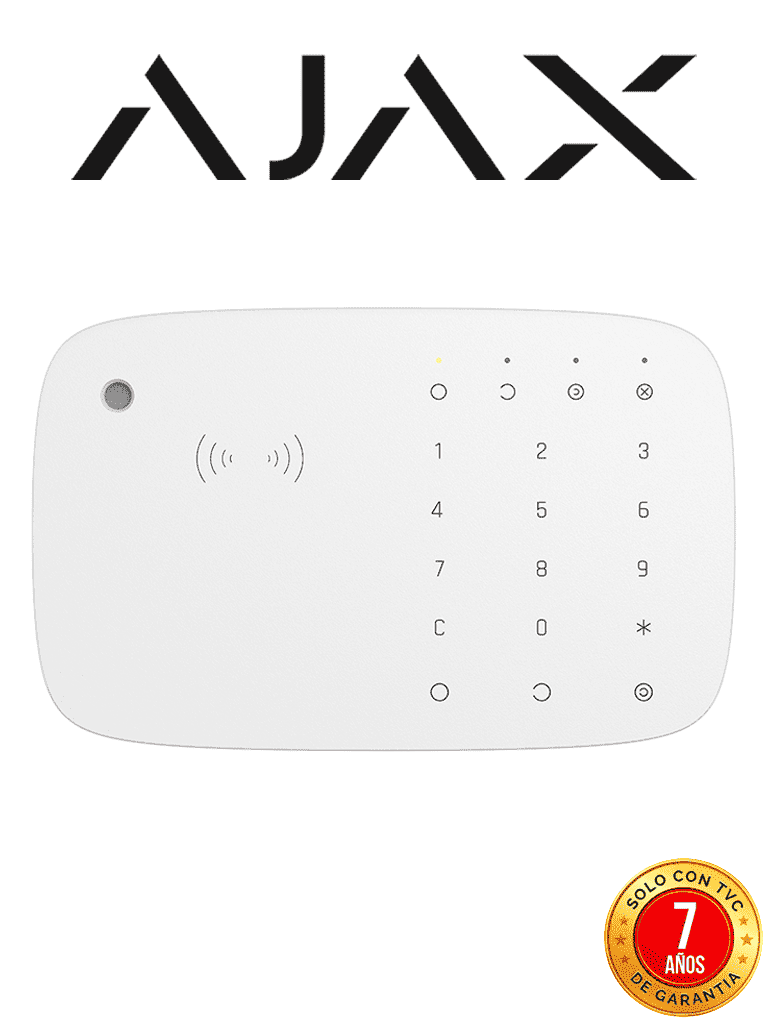 AJAX KIT HUB 4G KEYPADCOMBI - Panel de alarma Hub 4G conexión ETHERNET- 4G APP “AJAX PRO” iOS y Android , 1 sensor de movimiento, 1 detector puerta o ventana, 1 Teclado táctil inalámbrico con sirena incluida y lector DESFire.