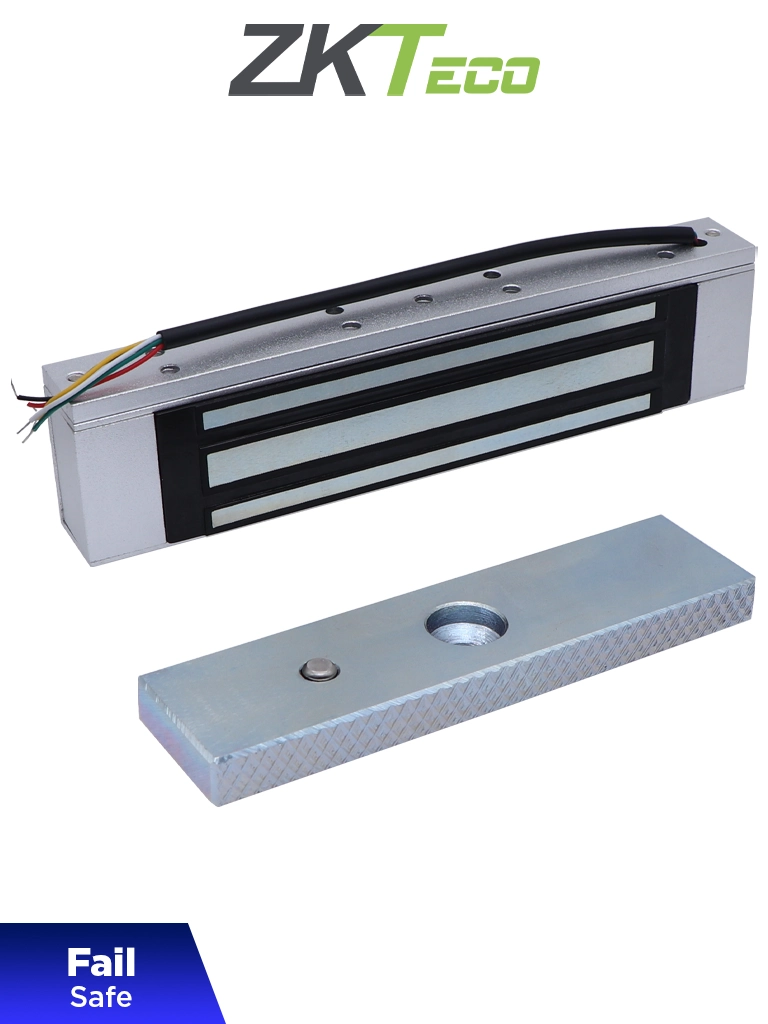 ZKTECO LM120 - Cerradura Magnética para Uso Interior, Fuerza de Sujeción 120kg, 12/24 VCC, Fail Safe, Compatible con Puertas de Madera, Vidrio y Metálicas — ZKTeco · SKU ZKT0850001