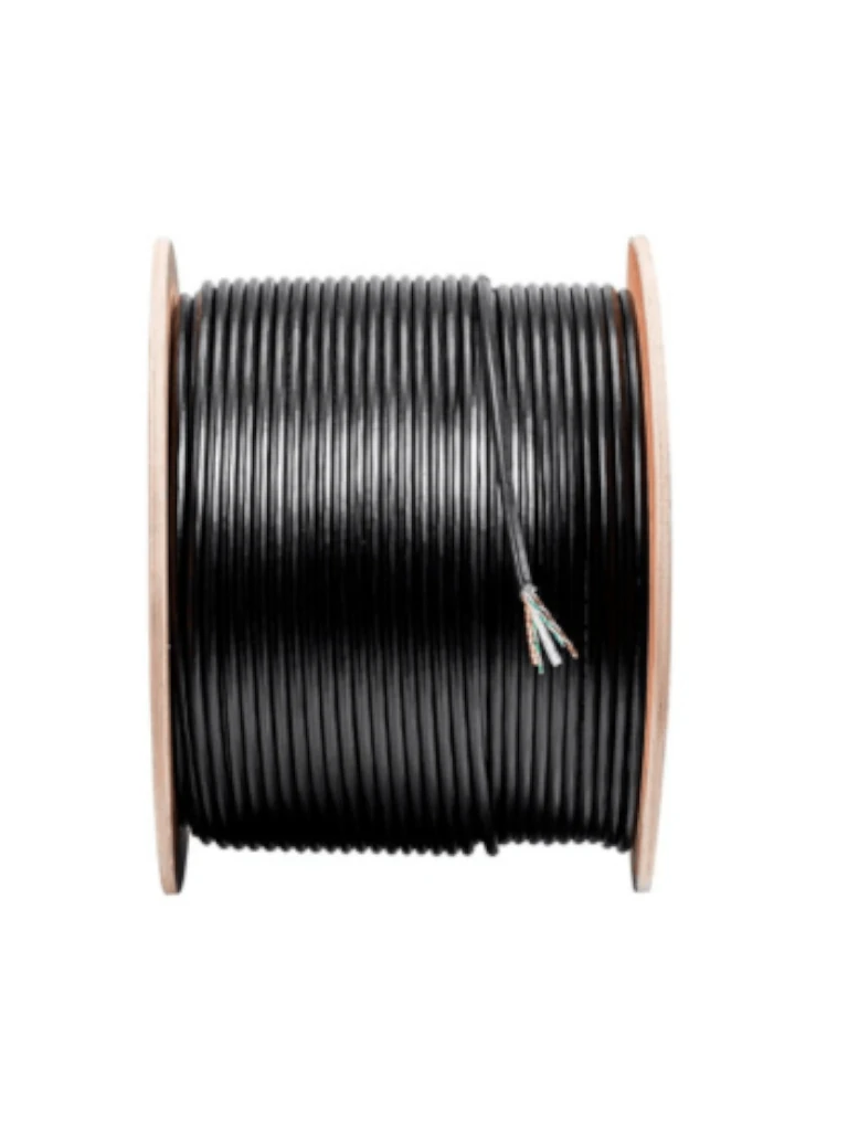 SAXXON OUTP6COP305NE - Bobina de cable UTP Cat6 100% cobre, 305 metros, exterior, con cubierta LDPE, 4 pares, cumple con ISO/IEC 11801 Ed2, EIA/TIA568B y UL. Ideal para redes y video.