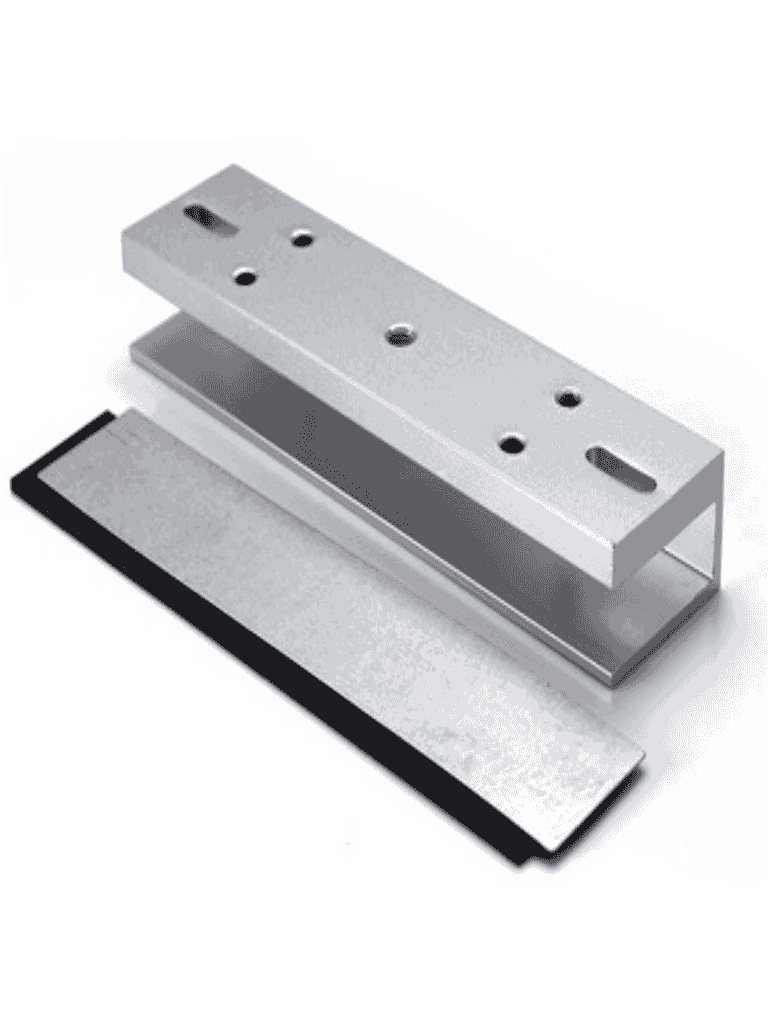 ZKTECO LM200LEDSU - Paquete de contrachapa magnética de 200 Kg a 12 VDC con señal NC que incluye soporte en U para colocación en puertas de vidrio