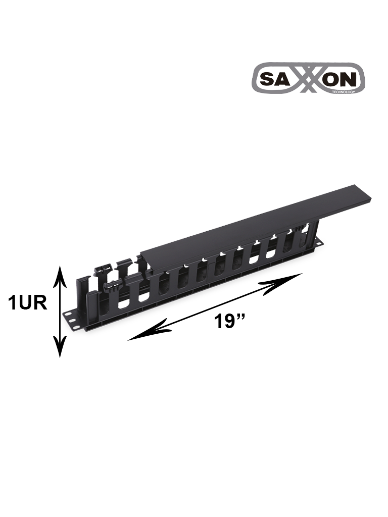 SAXXON J6068 - Organizador de cable horizontal para rack / Un lado / Plastico / 1U