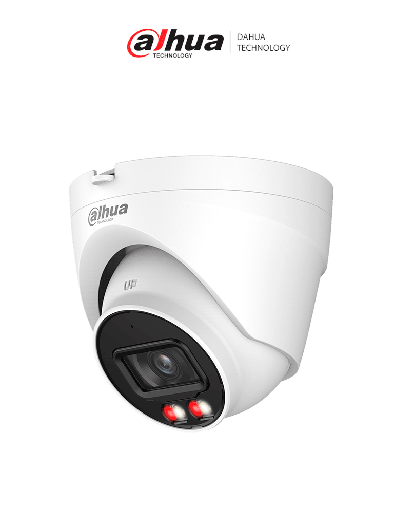 DAHUA DH-IPC-HDW1439V-A-IL Cámara IP Eyeball 4 MP/ Iluminador dual inteligente/ Detección Humana/ IR 30m/ LED 30m/ 2.8 mm/ H.265+/ 94°/ WDR, 3D NR, HLC, BLC/ Micrófono Incorporado/ PoE/ IP67/