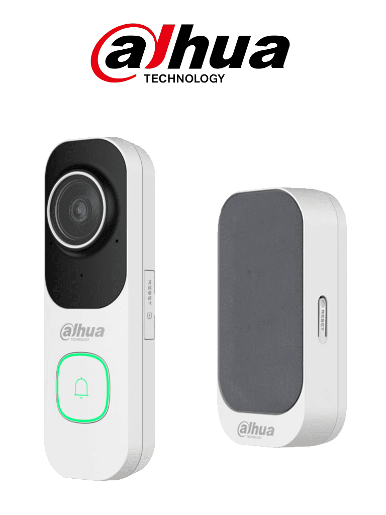 DAHUA DH-VDKP01-WG - Kit Timbre Inteligente Inalámbrico, Wifi 2.4 Ghz, Cámara de 4MP, Compatible con DMSS, Ranura Micro SD /