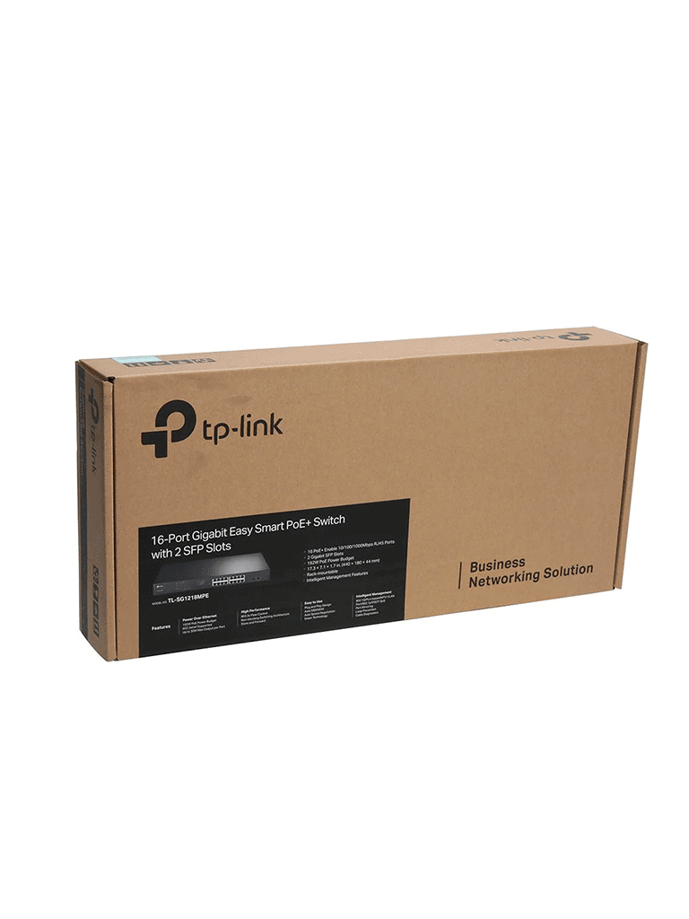 TP-LINK TL-SG1218MP - Switch no administrable de 16 puertos 10/100/1000Mbps y PoE af/at con 2 puertos SFP hasta 250W.