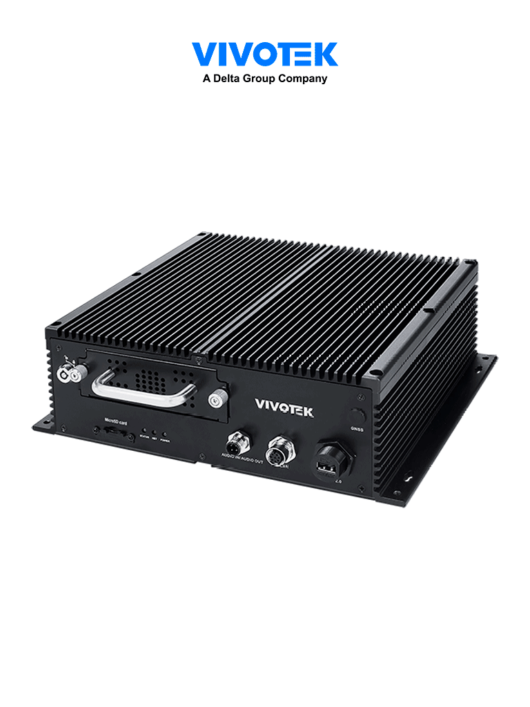 VIVOTEK NV9421P - NVR móvil 16 canales, 2 Bahias SSD 2.5", 16 puertos PoE M12, 1 puerto GE, 1 puerto HDMI, 1 puerto VGA, G-Sensor, GPS, 8xDI/4xDO, Salida de audio, EN50155:2021, MIL-STD-810G, ONVIF, WiFi (opcional), LTE (opcional)