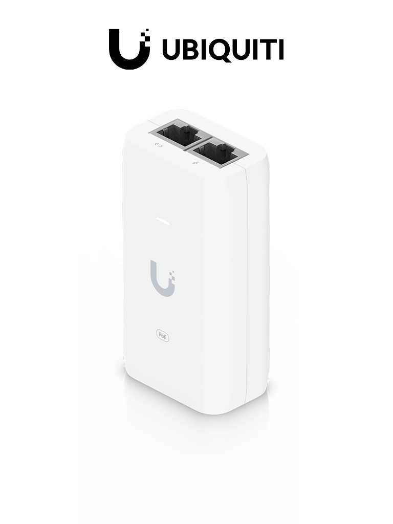 UBIQUITI U-PoE - Inyector PoE Gigabit/ Soporta Estándar IEEE802.3AF/ Voltaje de 48 DC/ Corriente de 0.32A/ Color Blanco/ Compatible con Equipos que Cuenten con Estándar IEEE802.3 AF