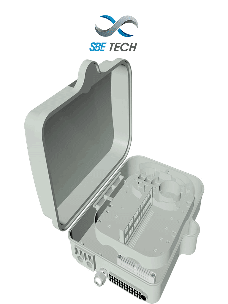 SBE TECH SBE-CDEXTFTTX2X24NL - Caja de Distribución para FTTx para exterior Nueva Línea de 2x24, IP 65 · SKU SBT1940023