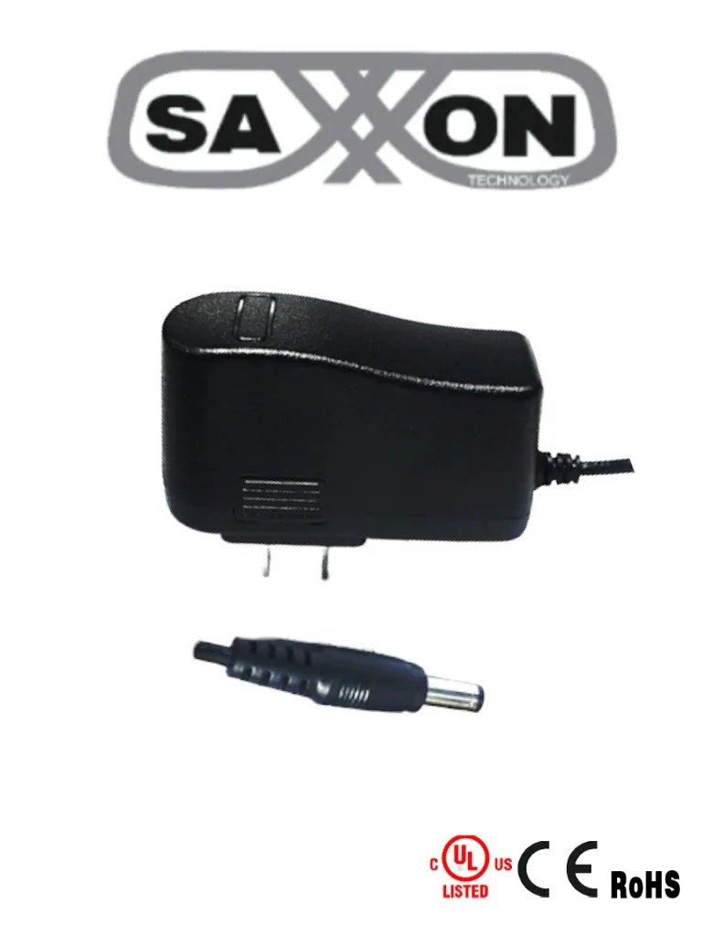 SAXXON PSU12015E - Fuente de Poder Regulada de 12 Vcc 1.5 Amperes/ Conector Macho/ Especial para Camaras de CCTV/ Usos Multiples/ · SKU TVN171014