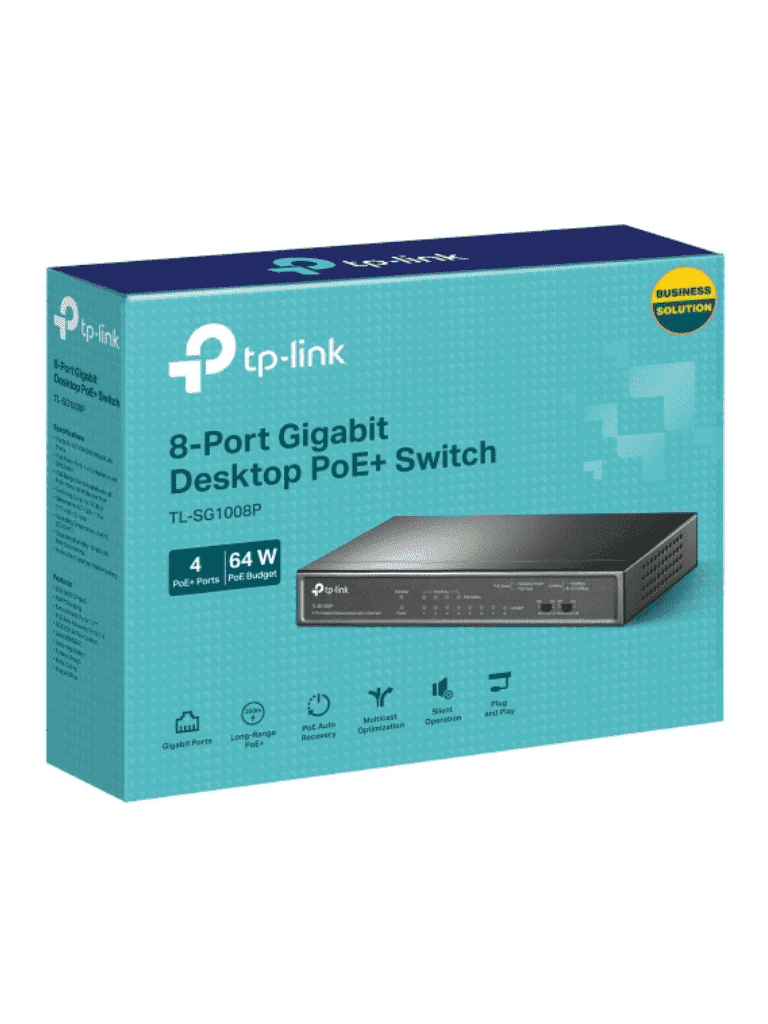 TP-LINK TL-SG1008P - Switch Gigabit PoE+ no administrable de 8 puertos 10/100/1000 Mbps, solo 4 puertos PoE, ideal para escritorio