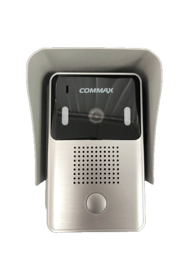 COMMAX DRC4YP - Frente de calle para videoportero, compatible con monitores Commax uso en interior y exterior/ Soporta 2 monitores/ Salida de relay para función de apertura de puerta incluye cubierta metalica