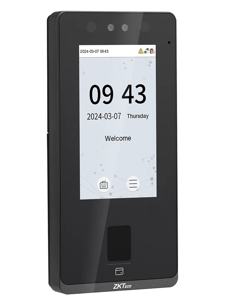ZKTECO SenseFace 4A - Control de acceso y asistencia para 6,000 rostros / 8,000 huellas / 8,000 tarjetas ID 125kHz / TCP/IP / IP65 / 1 Relevador / Compatible con Software Gratuito ZKBio Zlink