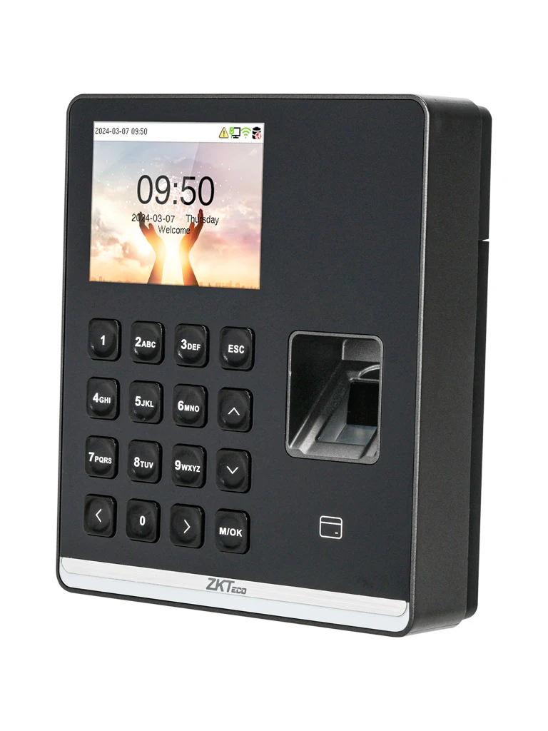 ZKTECO M1 - Control de Asistencia con Huella Digital BioID+ (500), Tarjeta de Proximidad 125 kHz (500), Contraseña (500), 100,000 Eventos y Conexión Wi-Fi (Compatible con BioTime Cloud)