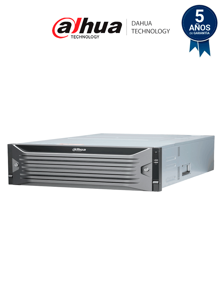 DAHUA DHI-EVS5124S Servidor IP de almacenamiento de 24 bahías y 320 canales, ofrece un potente procesador multinúcleo de 64 bits, 800 Mbps, RAID versátil, discos SATA Hot-Swap y fuente redundante 80PLUS Platino 1+1.