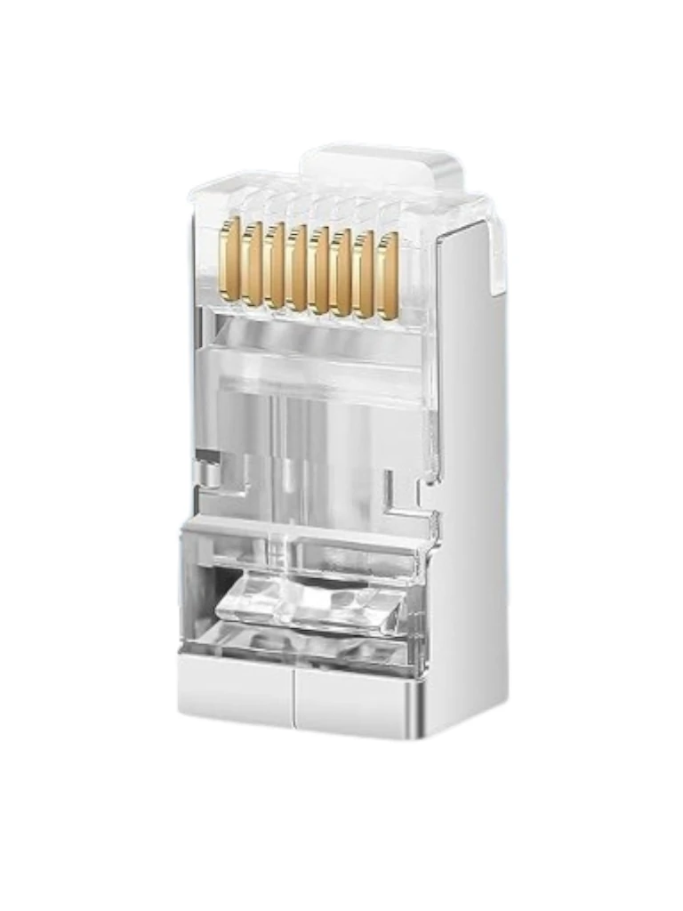 TCE LN-NET-RJCAT6B-30u-PASS - Bote con 100 Plugs Pass through RJ45 Cat6 BLINDADO chapado de oro a 30 micras