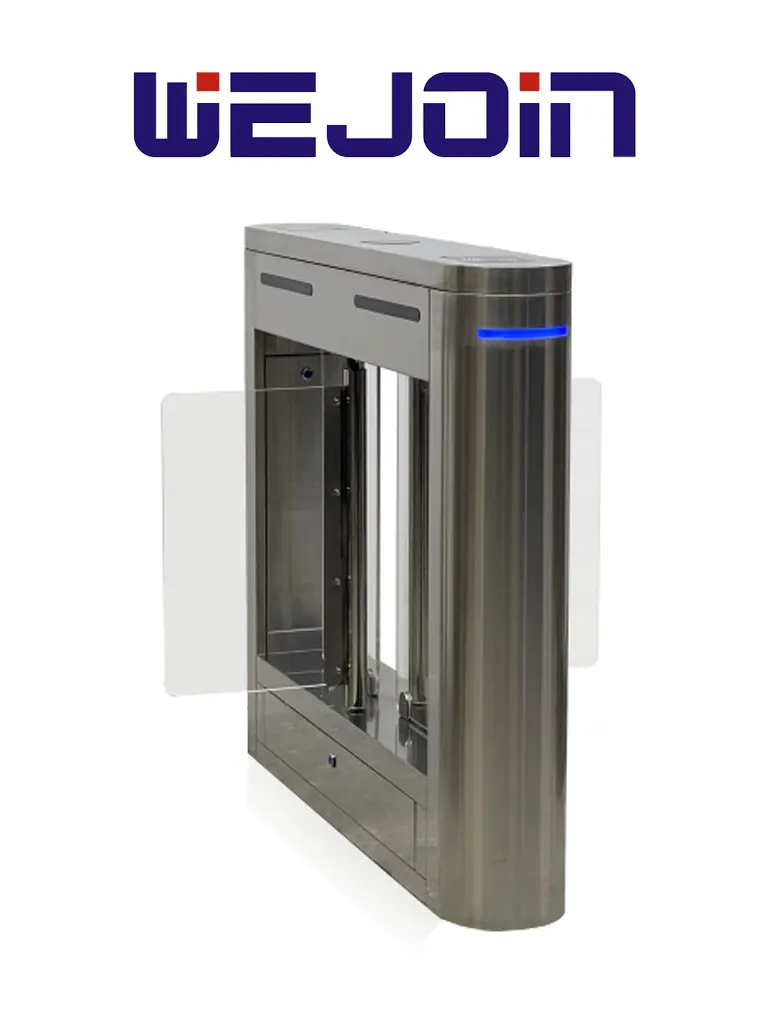 WEJOIN WJTBH101BLD - Barrera Peatonal Central  Abatible Bidireccional con Aletas de Acrílico, pase Bidireccional 3 Millones de Ciclos pase 25-35 Personas por minuto Compatible WJTBH101BLSP