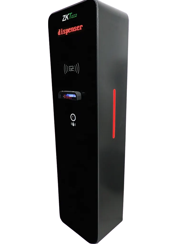 ZKTECO TBM01 / TBM02 - Kit de Dispensador y Lector de Tickets QR / Sin Contacto / Compatible con Sensor de Masa VR10, UHF / Pantalla LED / Funciones de Voz / Requiere Software para cobro ZK Bio CV Security modulo de estacionamiento