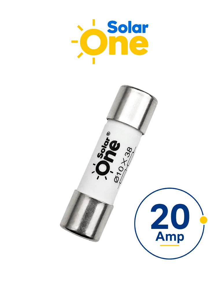 Fusible Fotovoltaico 20 A 10x38 mm 1000 VDC / Protección para sistemas fotovoltaicos
