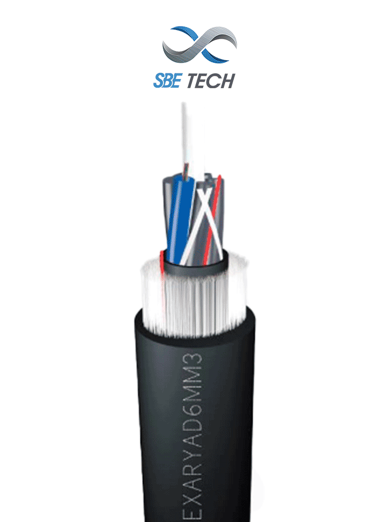 SBE TECH FOEXARGYAD12MM3 - Fibra óptica MULTIMODO con armadura dieléctrica 12 hilos.(Precio por metro) 1 pieza = 1 metro, la venta es en múltiplos de 100 metros.