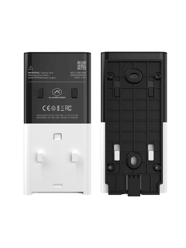 ALARM.COM VDB-780B - Timbre con vídeo Inalámbrico para alarm.com /Wi-Fi / IP66 /1080P / 160° apertura horizontal. Batería incluida.
