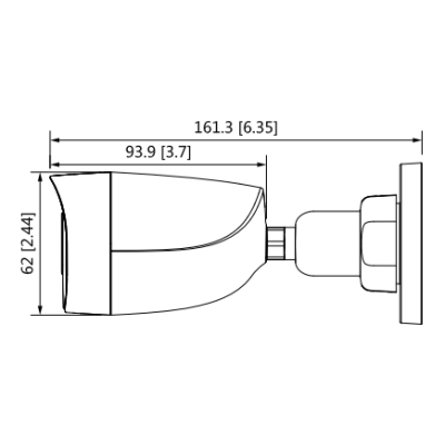 DAHUA HAC-HFW1200CN-A - Cámara Bullet 1080p/ Micrófono Integrado/  Lente de 2.8mm/ 30 Mts de Ir/ IP67/ Policarbonato/ CVI/CVBS/AHD/TVI/ BLC/HLC/DWDR