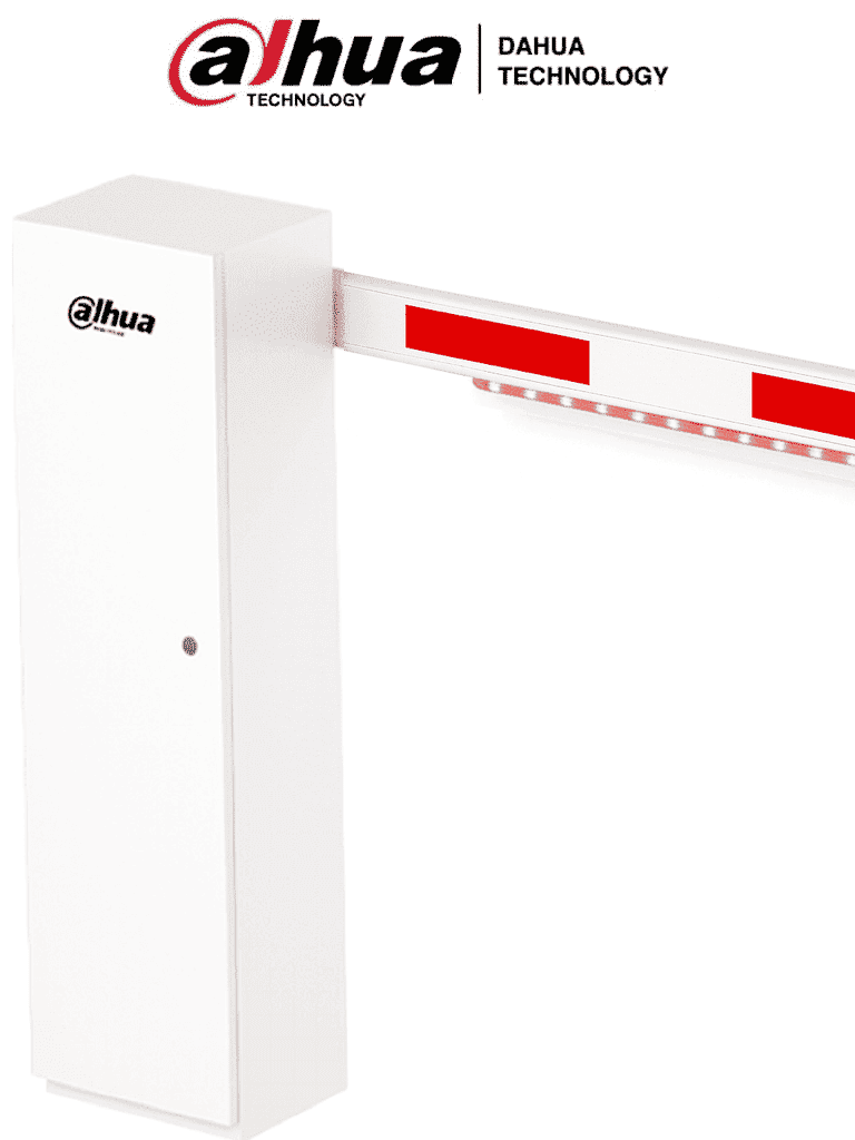 DAHUA DHI-IPMECDKIT-1062-LED Barrera Vehicular Sin Resorte para Alto Flujo, 3.5 Millones de Ciclos, Velocidad 3 Segundos, Con Brazo de 4m LED, Dirección Ajustable