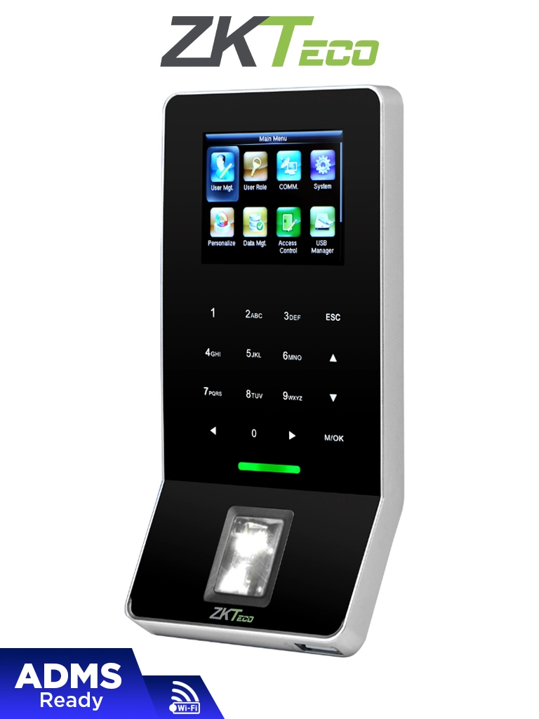 ZKTECO F22ID - Control de Asistencia y Acceso Básico con Huella Digital BioID+ (3000), Tarjeta ID 125 kHz (5000), Registro de 30,000 Eventos, Conexión Ethernet y WiFi — ZKTeco · SKU ZAS061002