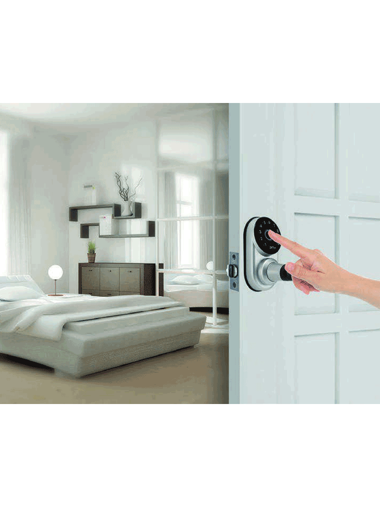 ZKTECO ML300 -  Cerradura Inteligente con Teclado y Verificación de Huella, Conectividad Bluetooth, Capacidad para 100 Usuarios, Compatible con la App Zsmart