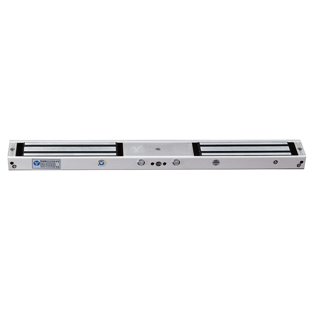 YLI YM180NDLED - Cerradura Magnética Doble con Indicador Led para Control de Acceso / Interior / Fuerza de Sujeción 180 Kg o 350 Lbs por lado / Compatible con Soporte MBK180NDZL y MBK180U