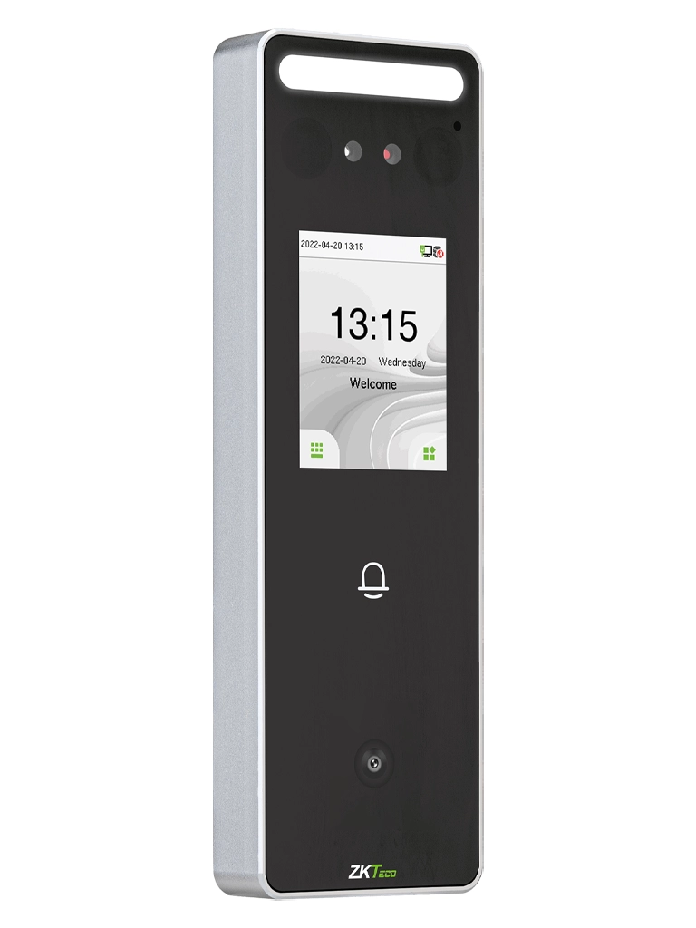 ZKTECO SpeedFaceV3LQR - Control de Acceso y Asistencia Visible Light con Autenticación Facial (500 Rostros), Lectura de QR (3000 Códigos), Registro de 200,000 Eventos, IP65 y Conectividad TCP/IP