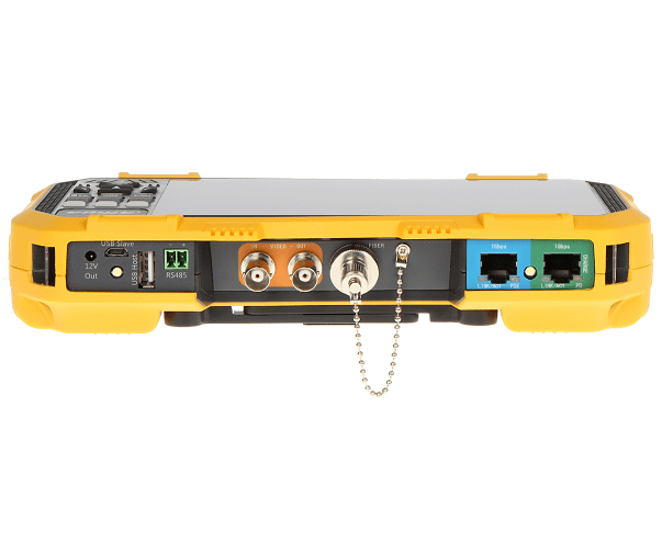 DAHUA PFM907 -Probador de Video IP y HDCVI/ Soporta Compresión de Video H.265 y H.264/ Control PTZ/ Soporta Audio/ Multimetro Integrado/ Probador de Red/ Probador de Señal Wifi/ Soporta Protocolo Onvif/ Salida de 12V 2 Amp para Cámara/ Basado en Linux